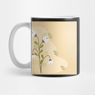 Floral background with vintage  flowers vector design and copy space. Mug